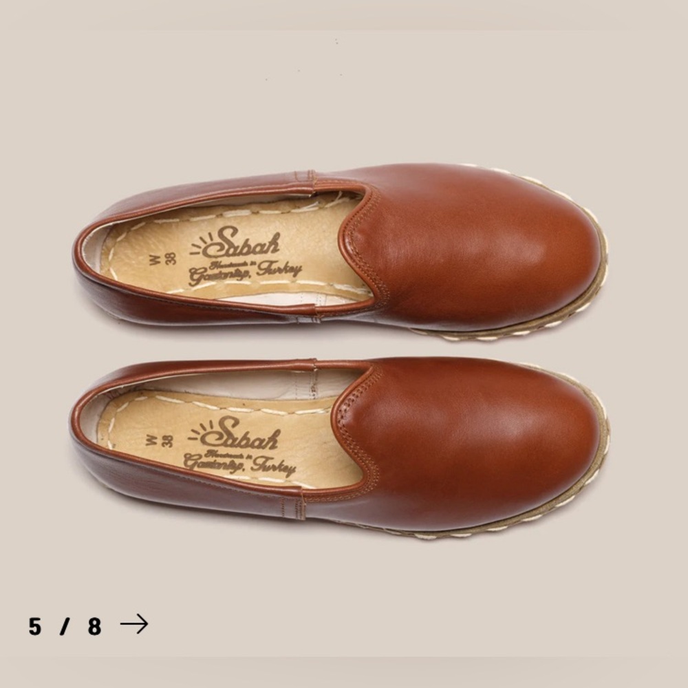 Sabah Brown Leather Flats